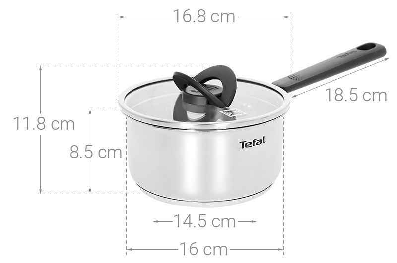 Bộ nồi quánh inox nắp kính Tefal Optispace G7376S44