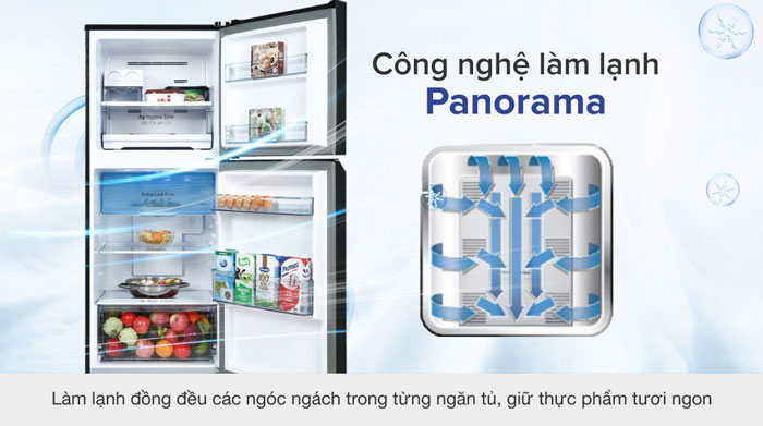 tủ lạnh Panasonic Inverter 268 lít NR TV301BPKV ứng dụng công nghệ làm lạnh đa chiều