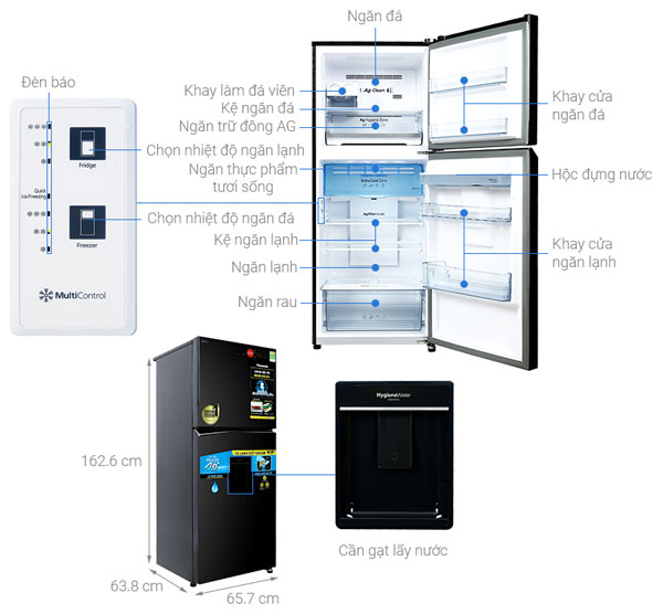 Cấu tạo của Tủ lạnh Panasonic NR TL351GPKV