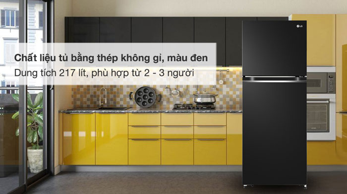 tủ lạnh LG GV B212WB có thiết kế hiện đại, sang trọng