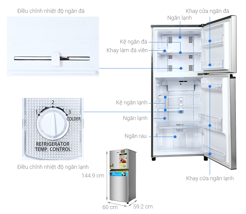 Tổng quan tủ lạnh Panasonic Inverter 234L NR-TV261APSV