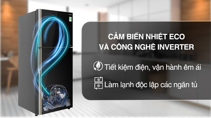 Tủ lạnh Hitachi R-FVX450PGV9(GBK) ứng dụng công nghệ Inverter