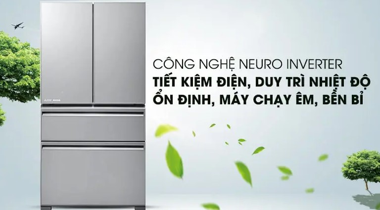 Công nghệ Neuro Inverter giúp tủ lạnh Mitsubishi MR-LX68EM-GSL-V có khả năng tiết kiệm điện hiệu quả