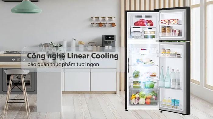 Tủ lạnh LG GN D312BL được trang bị công nghệ LinearCooling (công nghệ làm lạnh tuyến tính)