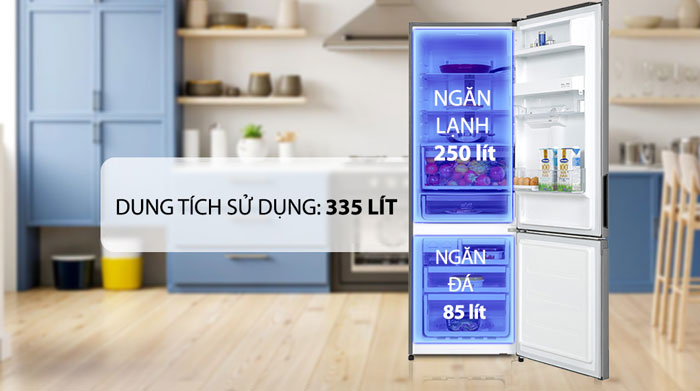 tủ lạnh Electrolux EBB3742K-A có dung tích 335 lít