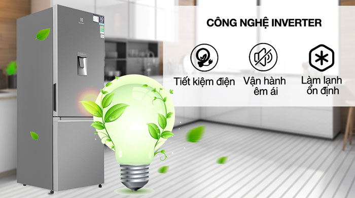  tủ lạnh Electrolux Inverter 308 lít EBB3442K A tiết kiệm điện năng hiệu quả