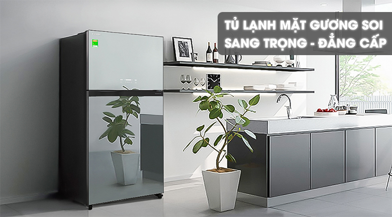 Tủ lạnh Toshiba GR-AG58VA (X) 555 lít có thiết kế mặt gương sang trọng