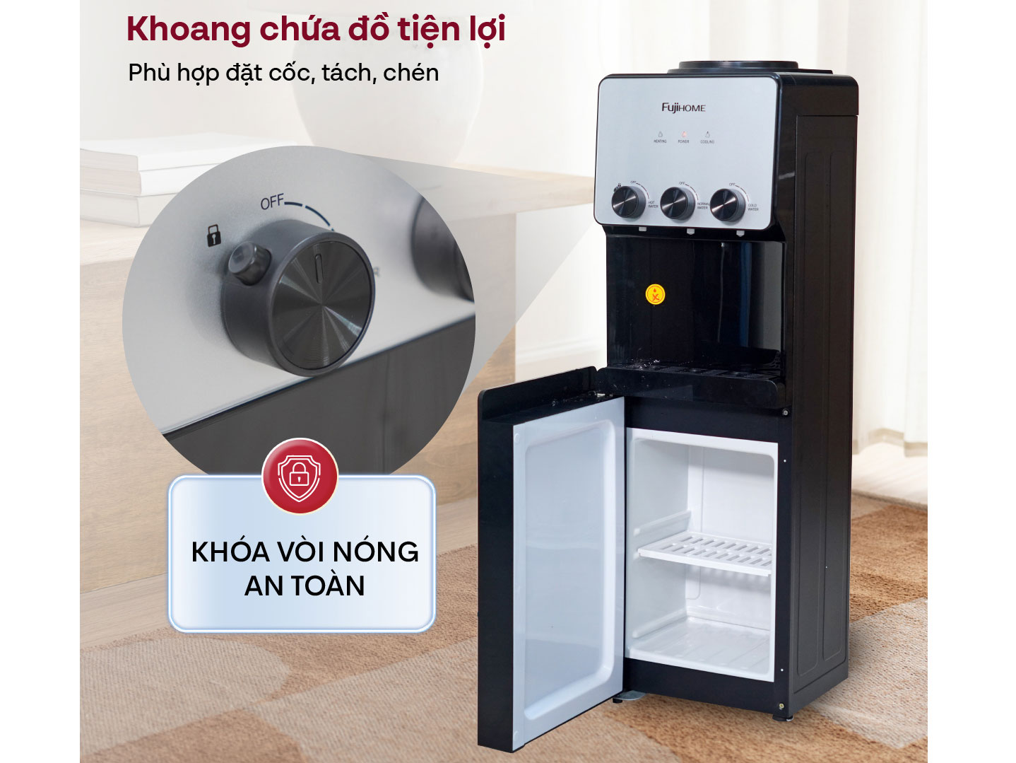 Cây nước nóng lạnh FujiHome WD677C