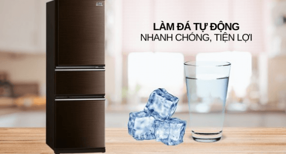 Tủ lạnh Mitsubishi Electric Inverter 330 lít MR-CX41ER-BRW-V được trang bị hệ thống làm đá viên tự động