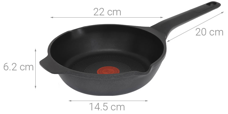 Chảo nhôm sâu chống dính đáy từ 22cm Tefal Robusto E2490344