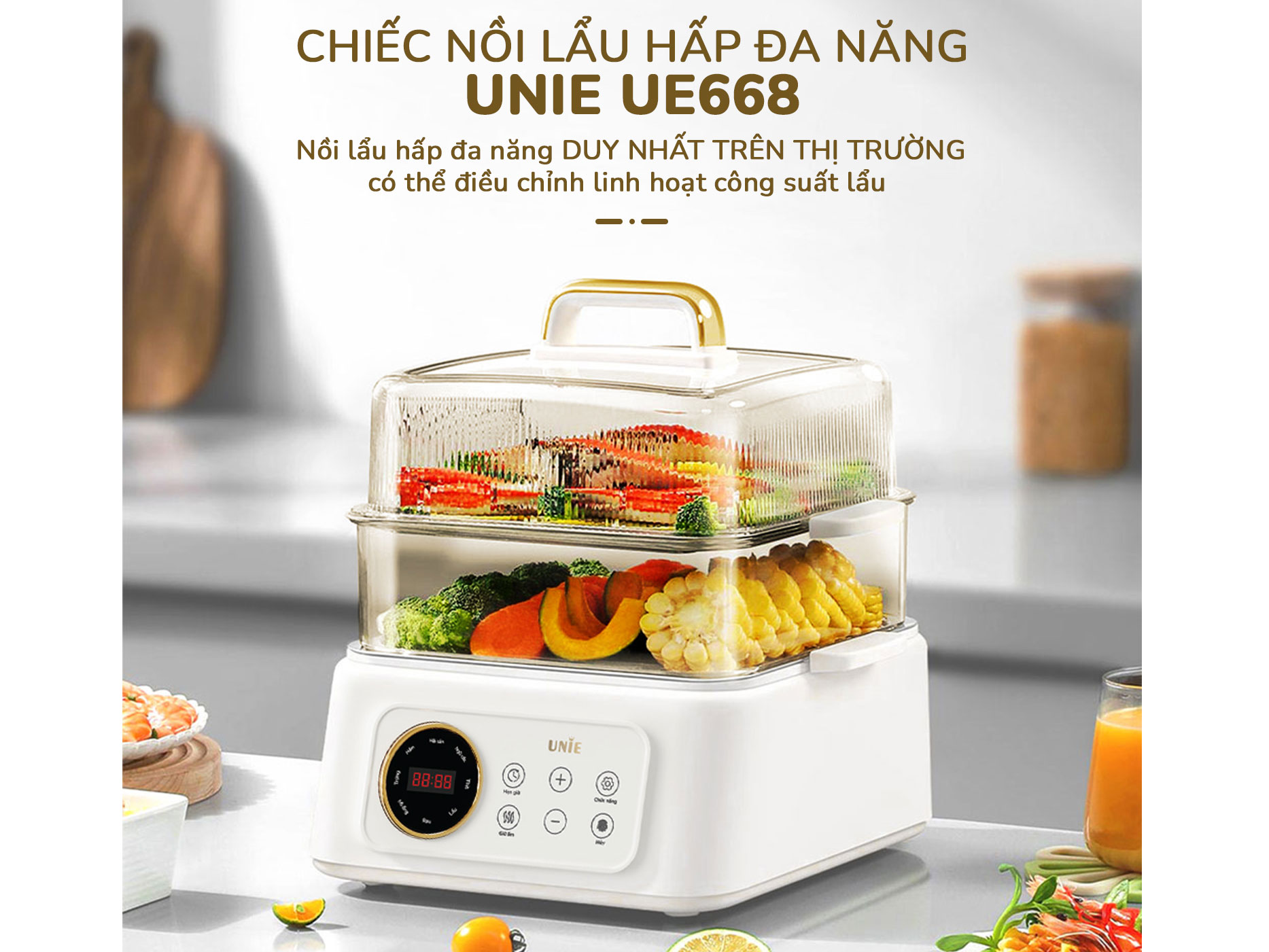 Nồi lẩu hấp đa năng Unie UE668