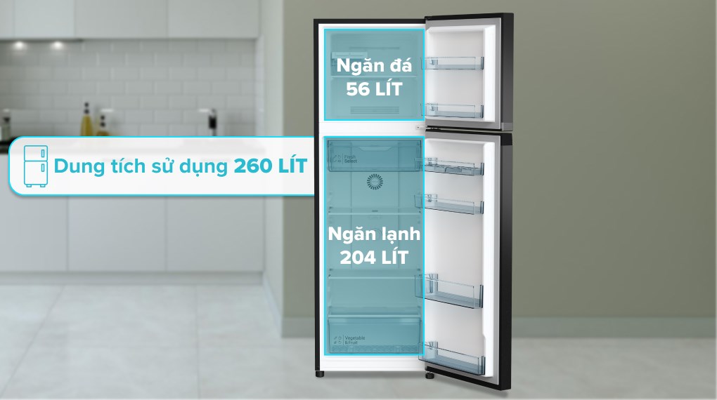 Tủ lạnh 2 cánh Hitachi Inverter HRTN5275MFUVN dung tích 260 lít