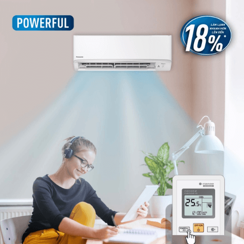 Điều hòa Panasonic XPU12WKH-8 được tích hợp chế độ làm mát nhanh chóng Powerful