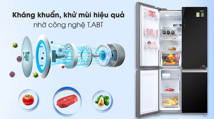 tủ lạnh AQUA Inverter 549 lít AQR IG636FM GB sử dụng công nghệ kháng khuẩn, khử mùi tiên tiến