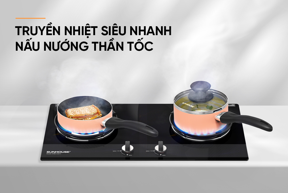 Bộ chảo quánh chống dính Sunhouse Baby SHG14BB