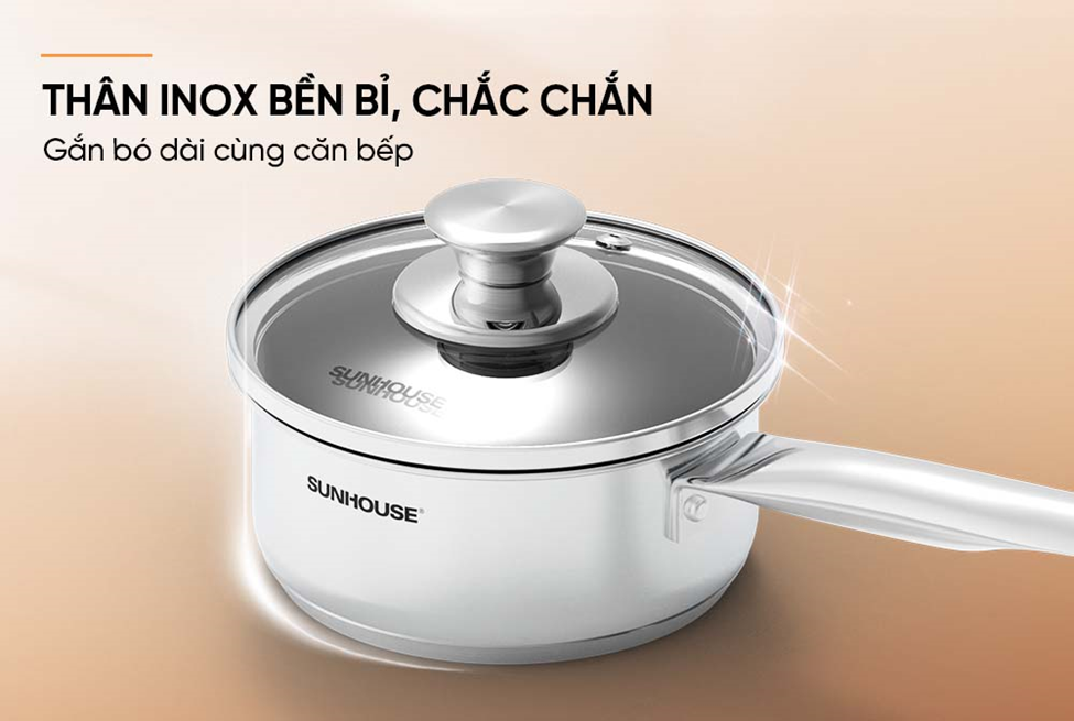 Bộ chảo quánh Inox Baby Sunhouse SHG520-14