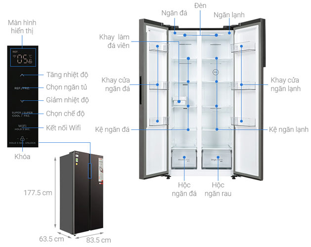 Cấu tạo của tủ lạnh Toshiba GR RS600WI PMV37 SG
