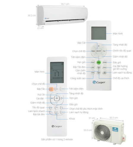 Cấu tạo của máy lạnh Casper IC-18TL32