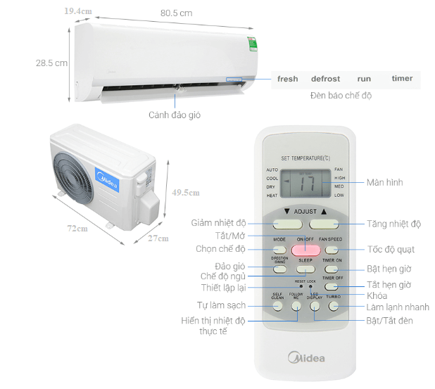 Máy lạnh Midea 1HP MSAFG-10CRN8