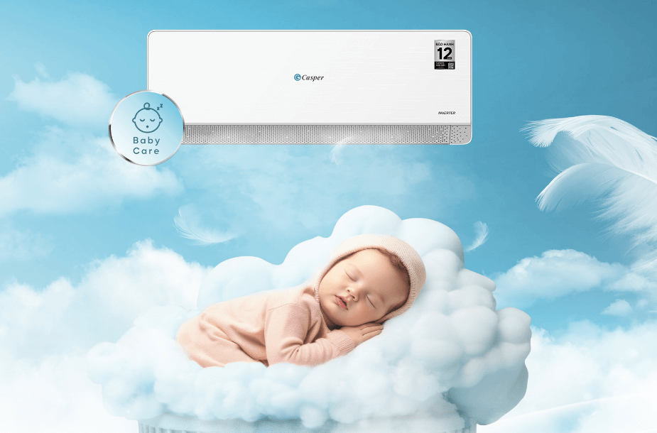 Máy lạnh Casper Inverter 1HP QC-09IS36 được trang bị chế độ làm mát đặc biệt BabyCare