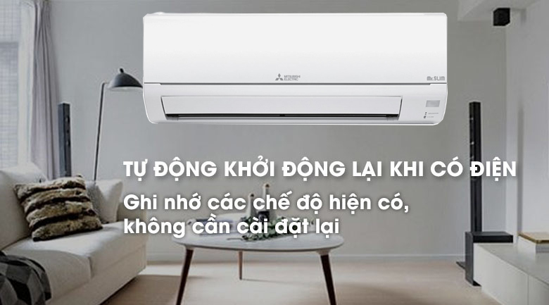 Máy lạnh Mitsubishi Electric MSY/MUY-GR25VF có thể tự khởi động lại khi có điện