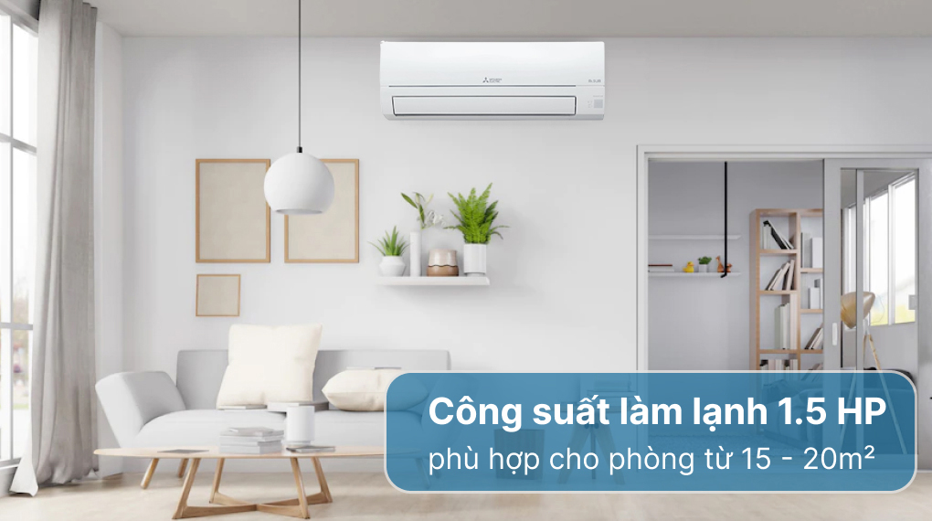 Máy lạnh Mitsubishi Electric Inverter 1HP MSY/MUY-GR35VF công suất 1,5HP phù hợp với phòng dưới 20m