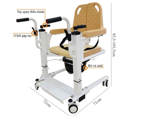 Kích thước của xe di chuyển bệnh nhân 