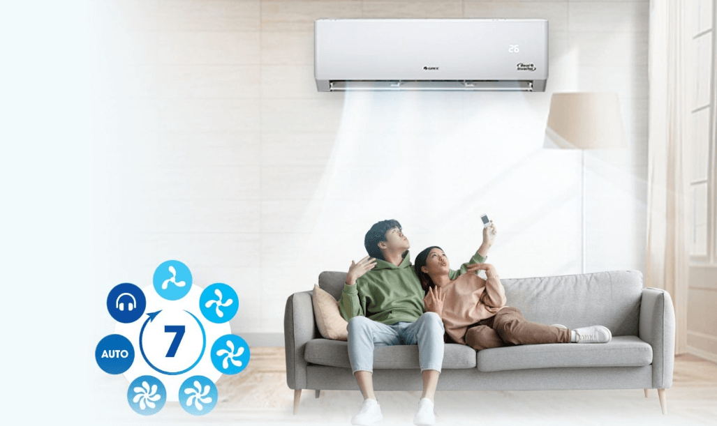 máy lạnh Gree Inverter 12.000BTU GWC12PB-K3D0P4 cho phép tùy chỉnh 7 cấp độ gió