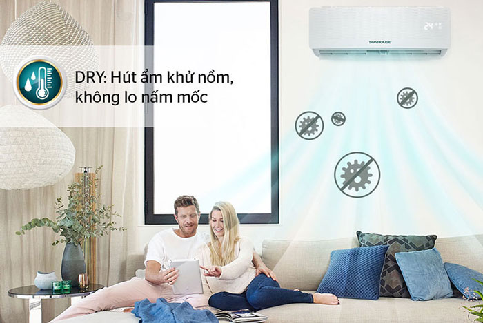 máy lạnh Sunhouse 1.0HP SHR AW09C110 có chế độ hút ẩm Dry