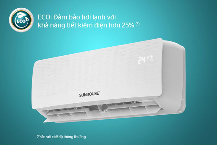 máy lạnh 1 chiều Sunhouse 9.000 BTU SHR-AW09C110 tiết kiệm điện nhờ chế độ Eco