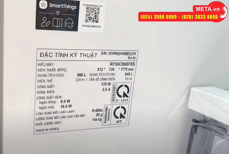 Tem phụ Tủ lạnh Samsung Inverter 648 lít RF59CB66F8S/SV