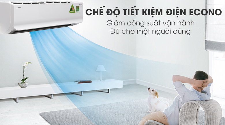 Máy lạnh Daikin Inverter FTKC60UVMV tích hợp cả chế độ tiết kiệm điện Econo