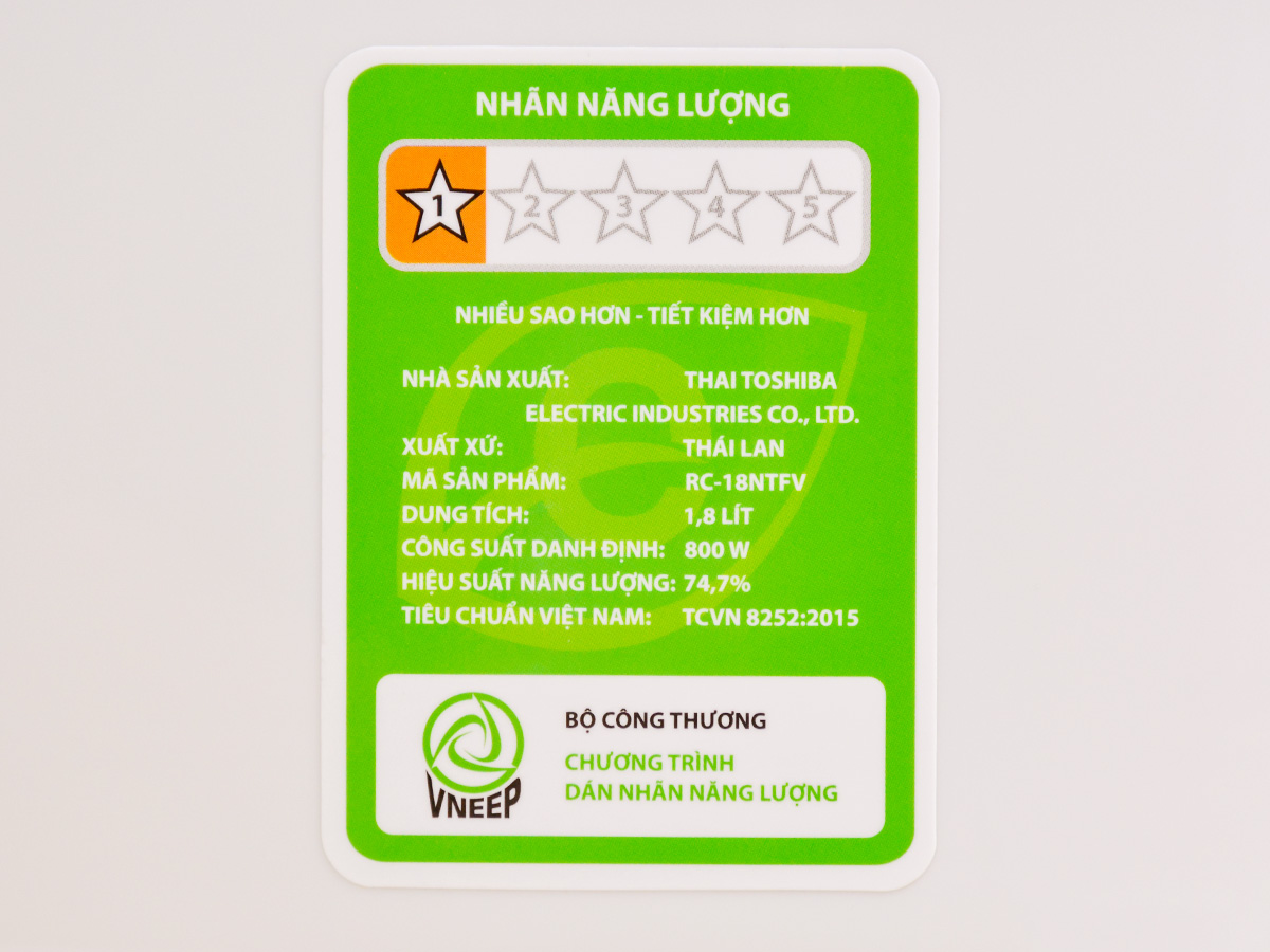 Nồi cơm điện tử 1.8 lít Toshiba RC-18NTFV(W)/RC-18NTF(W)