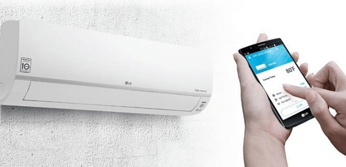 Điều hòa 1 chiều LG 13WIN1 có khả năng kết nối wifi và điều khiển từ xa bằng điện thoại