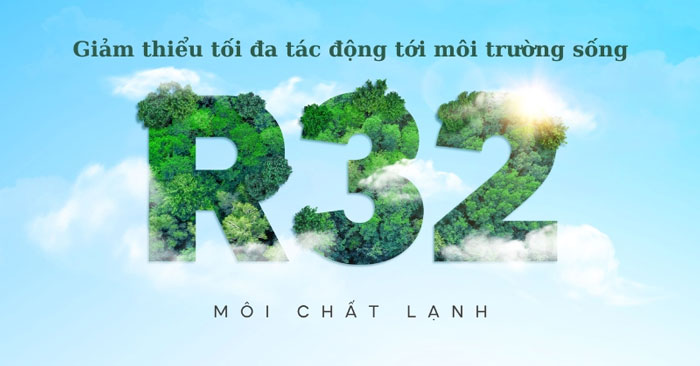 máy lạnh Gree AMORE9CN còn sử dụng gas R32