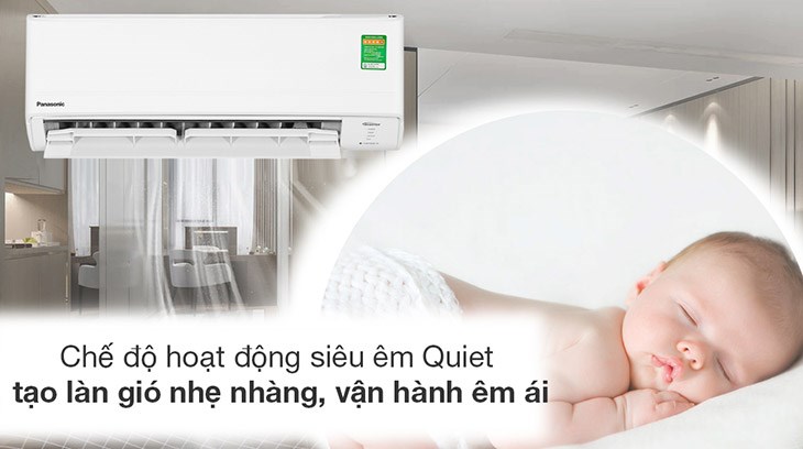 Điều hòa 1 chiều Panasonic Inverter 2.5HP CS-U24ZKH-8 hoạt động siêu êm với chế độ Quiet