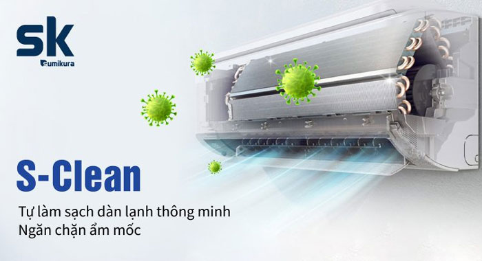 máy lạnh Sumikura APS APO-280 có khả năng tự làm lạnh S-Clean