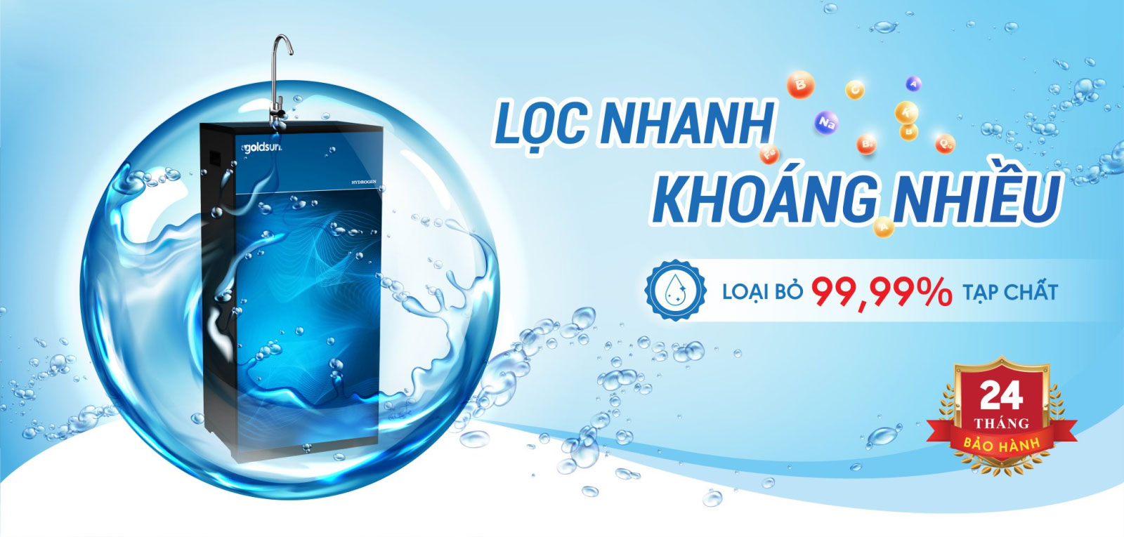 Máy lọc nước Goldsun 11 cấp Hydrogen FA1802G