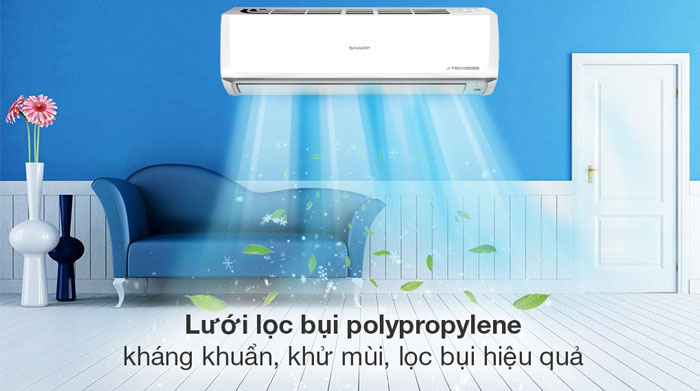 điều hòa Sharp Inverter 18.000 BTU AH-X18ZEW có lưới lọc không khí