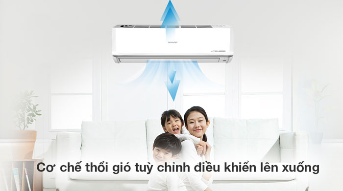 điều hòa Sharp Inverter 18.000 BTU AH-X18ZEW có cơ chế thổi gió lên xuống