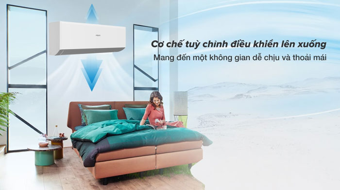 Điều hòa 1 chiều AQUA 2HP AQA R18PC có cơ chế thổi gió lên xuống