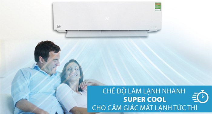 Điều hòa 1 chiều Beko Inverter 1 HP RSVC10BV-I có chế độ làm lạnh nhanh chóng tức thì