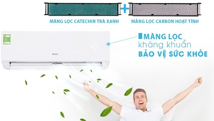 Điều hòa Gree có màng lọc bụi, kháng khuẩn đến 99,9%