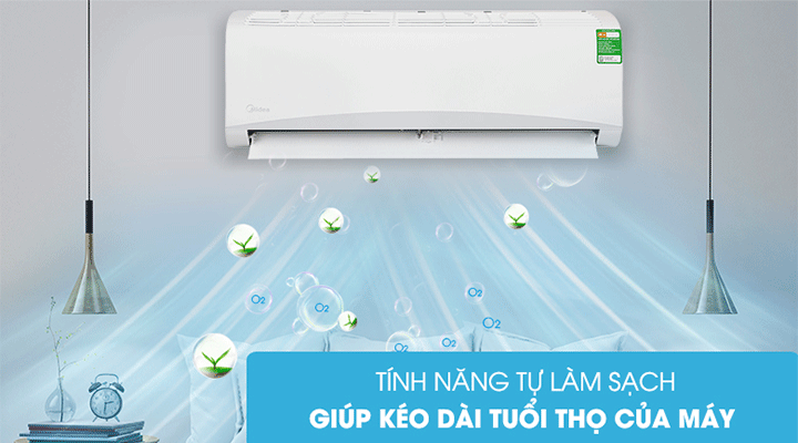 Điều hòa Midea có chức năng tự dộng làm sạch dàn lạnh tiện lợi