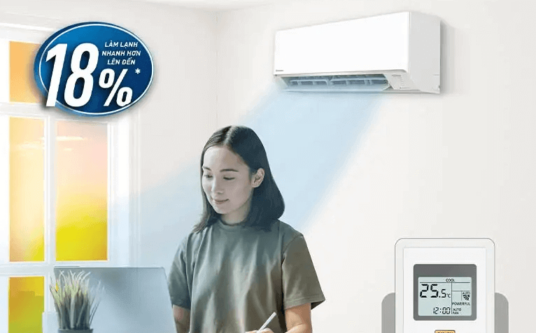 Điều hòa CU/CS-YZ18AKH-8 có khả năng làm lạnh nhanh hơn tới 18%