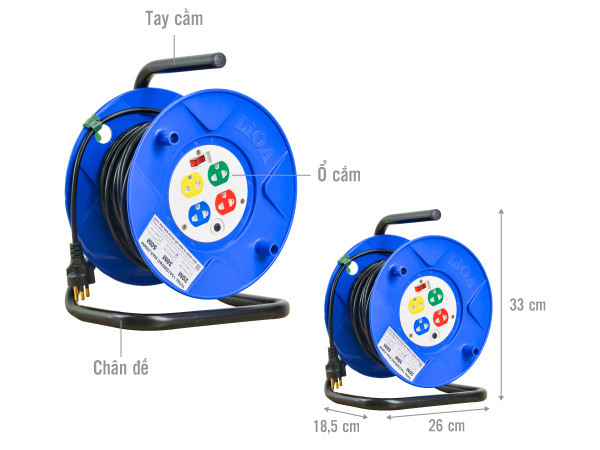 Cấu tạo, kích thước ổ cắm kéo dài LiOA QT30-3-15A