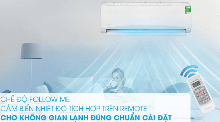 Điều hòa Midea 1HP MSAFII/MSAFIII-10CRN8 có chế độ cảm biến nhiệt độ Follow me