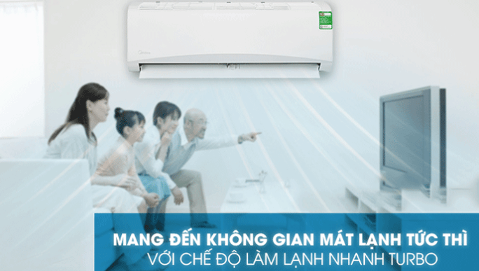 Điều hòa Midea 1HP MSAFII/MSAFIII-10CRN8 có chế độ làm lạnh nhanh