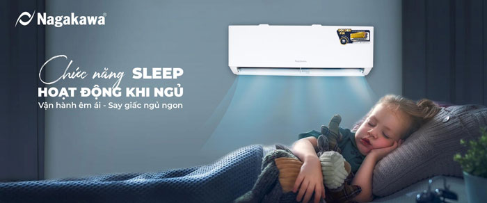 điều hòa Nagakawa NIS-C24R2T30 có chức năng Sleep giúp ngủ sâu và ngon hơn