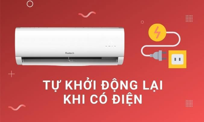 Máy lạnh Reetech 1 HP RT RC09 BK BT có chức năng tự khởi động lại khi có điện